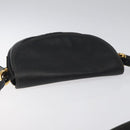 LOEWE Anagram Shoulder Bag Leather Black Gold Auth 117596-6