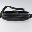 LOEWE Anagram Shoulder Bag Leather Black Gold Auth 117596-5