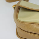 LOEWE Anagram Shoulder Bag Leather Beige Brown gold Auth 117638-8