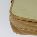 LOEWE Anagram Shoulder Bag Leather Beige Brown gold Auth 117638-16