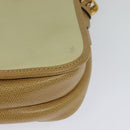 LOEWE Anagram Shoulder Bag Leather Beige Brown gold Auth 117638-17