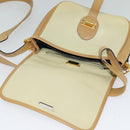 LOEWE Anagram Shoulder Bag Leather Beige Brown gold Auth 117638-18