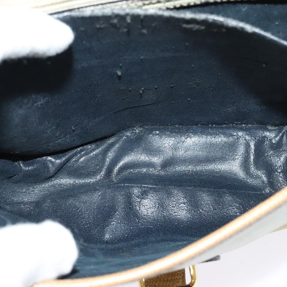 LOEWE Anagram Shoulder Bag Leather Beige Brown gold Auth 117638