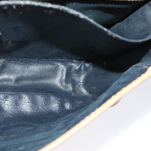 LOEWE Anagram Shoulder Bag Leather Beige Brown gold Auth 117638