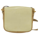 LOEWE Anagram Shoulder Bag Leather Beige Brown gold Auth 117638-2