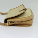 LOEWE Anagram Shoulder Bag Leather Beige Brown gold Auth 117638-3