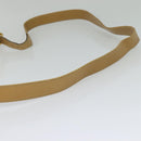 LOEWE Anagram Shoulder Bag Leather Beige Brown gold Auth 117638-7