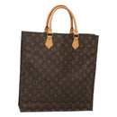 LOUIS VUITTON Monogram Sac Plat Hand Bag M51140 LV Auth 117646-1