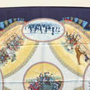 HERMES Carre 90 Scarf CAVALIERS PEULS Silk Navy Auth 117653-3