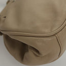 CELINE Hand Bag Leather Beige Auth 117663-9