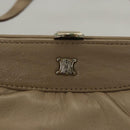 CELINE Hand Bag Leather Beige Auth 117663-17