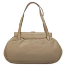 CELINE Hand Bag Leather Beige Auth 117663-2
