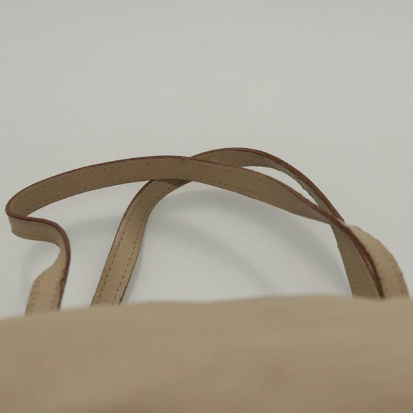 CELINE Hand Bag Leather Beige Auth 117663