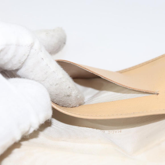 CHANEL COCO Mark Card Case Leather Beige CC Auth 117664