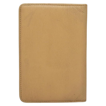 CHANEL COCO Mark Card Case Leather Beige CC Auth 117664 - 0