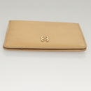 CHANEL COCO Mark Card Case Leather Beige CC Auth 117664-3