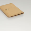 CHANEL COCO Mark Card Case Leather Beige CC Auth 117664-5