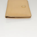 CHANEL COCO Mark Card Case Leather Beige CC Auth 117664-6