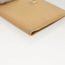 CHANEL COCO Mark Card Case Leather Beige CC Auth 117664-7