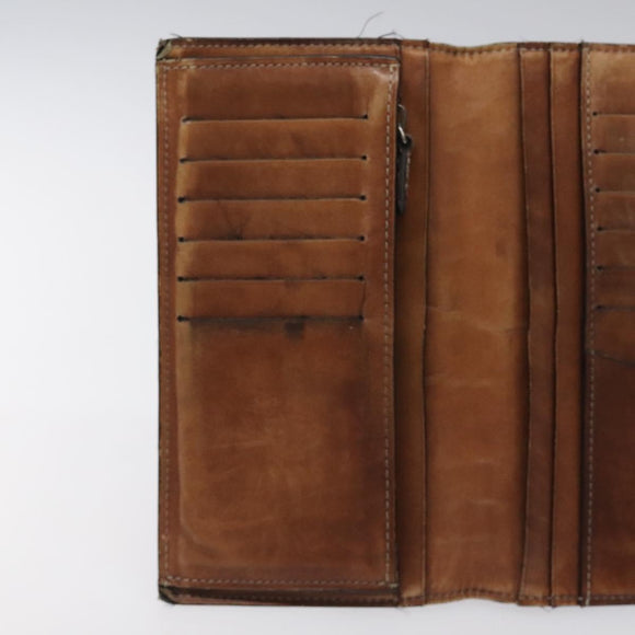 Berluti Calligraphy Long Wallet Leather Brown Auth 117665