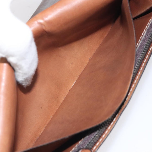 Berluti Calligraphy Long Wallet Leather Brown Auth 117665