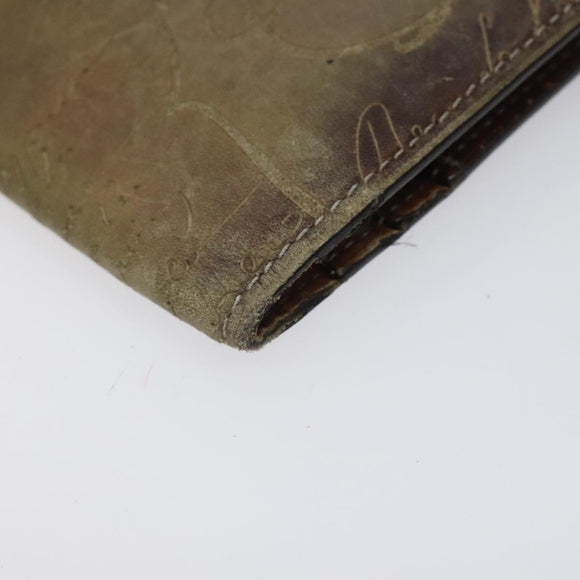 Berluti Calligraphy Long Wallet Leather Brown Auth 117665