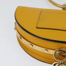 Chloe Nile Minaudière Hand Bag Leather 2way Yellow Gold Auth 117672-12
