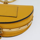Chloe Nile Minaudière Hand Bag Leather 2way Yellow Gold Auth 117672-13