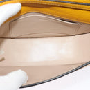 Chloe Nile Minaudière Hand Bag Leather 2way Yellow Gold Auth 117672-16