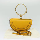 Chloe Nile Minaudière Hand Bag Leather 2way Yellow Gold Auth 117672-24