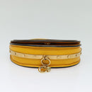 Chloe Nile Minaudière Hand Bag Leather 2way Yellow Gold Auth 117672-9