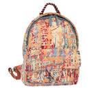 CHANEL Matelasse Backpack Cotton Orange Silver CC Auth 117675-1