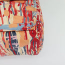 CHANEL Matelasse Backpack Cotton Orange Silver CC Auth 117675-13