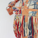 CHANEL Matelasse Backpack Cotton Orange Silver CC Auth 117675-14