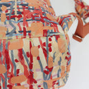 CHANEL Matelasse Backpack Cotton Orange Silver CC Auth 117675-15