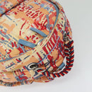 CHANEL Matelasse Backpack Cotton Orange Silver CC Auth 117675-6