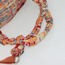 CHANEL Matelasse Backpack Cotton Orange Silver CC Auth 117675-9