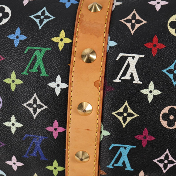 LOUIS VUITTON Monogram Multicolor Keepall 45 Bag Black M92640 Auth 117676SAV