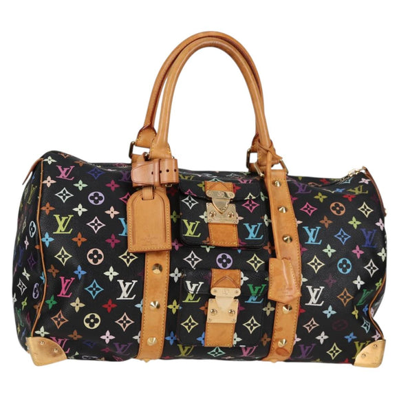 LOUIS VUITTON Monogram Multicolor Keepall 45 Bag Black M92640 Auth 117676SAV