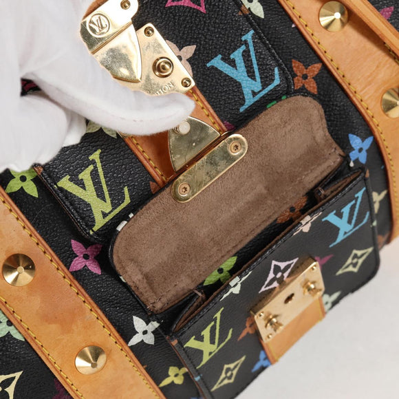 LOUIS VUITTON Monogram Multicolor Keepall 45 Bag Black M92640 Auth 117676SAV