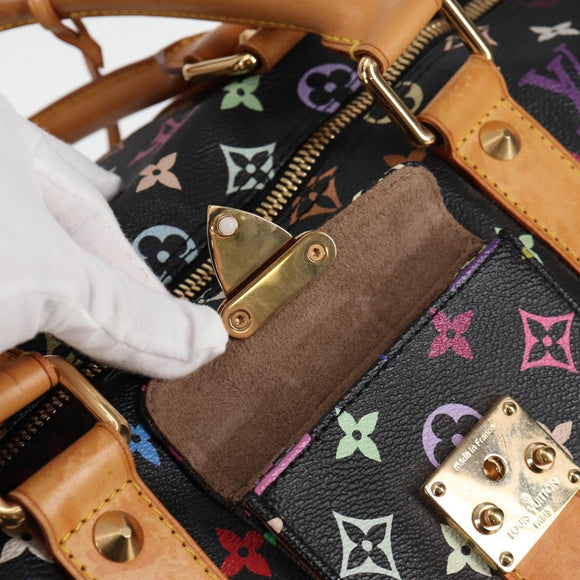 LOUIS VUITTON Monogram Multicolor Keepall 45 Bag Black M92640 Auth 117676SAV