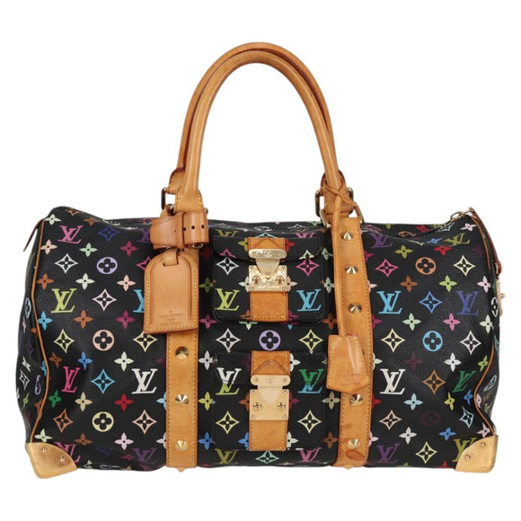 LOUIS VUITTON Monogram Multicolor Keepall 45 Bag Black M92640 Auth 117676SAV