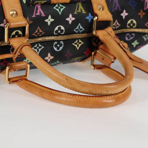 LOUIS VUITTON Monogram Multicolor Keepall 45 Bag Black M92640 Auth 117676SAV
