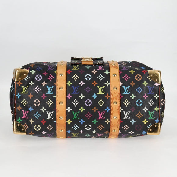 LOUIS VUITTON Monogram Multicolor Keepall 45 Bag Black M92640 Auth 117676SAV