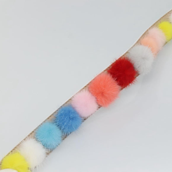 FENDI Shoulder Strap Leather Multicolor Auth 117678