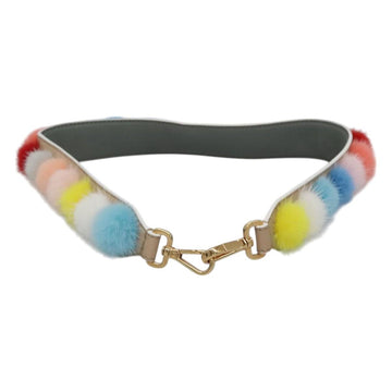 FENDI Shoulder Strap Leather Multicolor Auth 117678 - 0