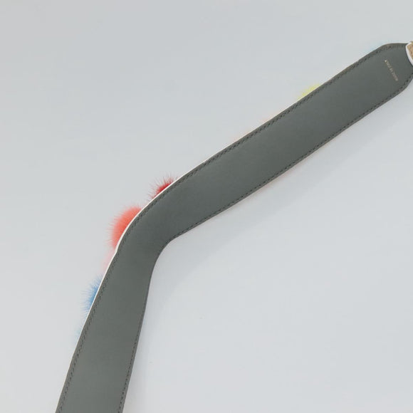 FENDI Shoulder Strap Leather Multicolor Auth 117678