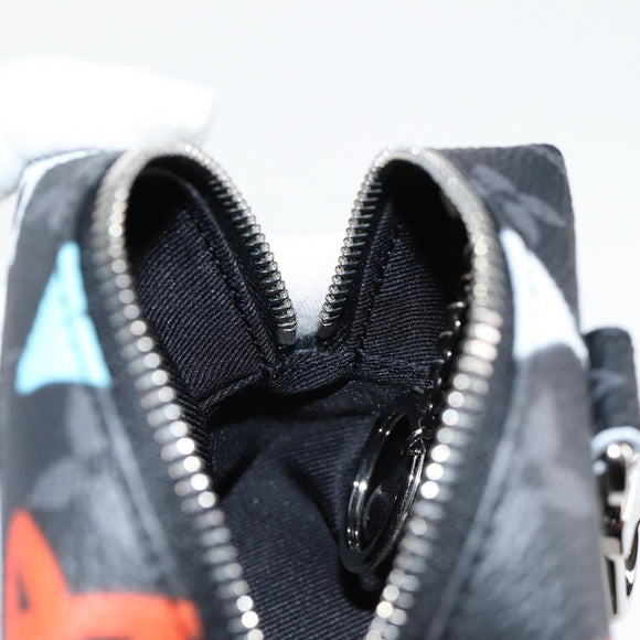 LOUIS VUITTON Eclipse Graffiti Porte Cle Squared Pouch M00969 Auth 117679AM