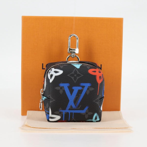 LOUIS VUITTON Eclipse Graffiti Porte Cle Squared Pouch M00969 Auth 117679AM