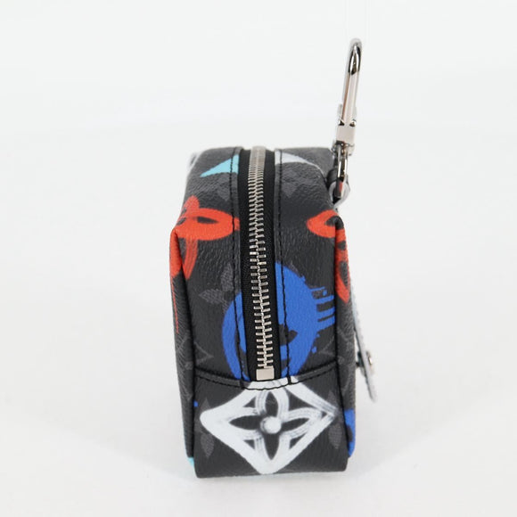 LOUIS VUITTON Eclipse Graffiti Porte Cle Squared Pouch M00969 Auth 117679AM